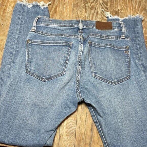 Madewell Jeans 25 High Rise Skinny Distressed Light Medium Wash Denim Ripped Y2K - Picture 3 of 11